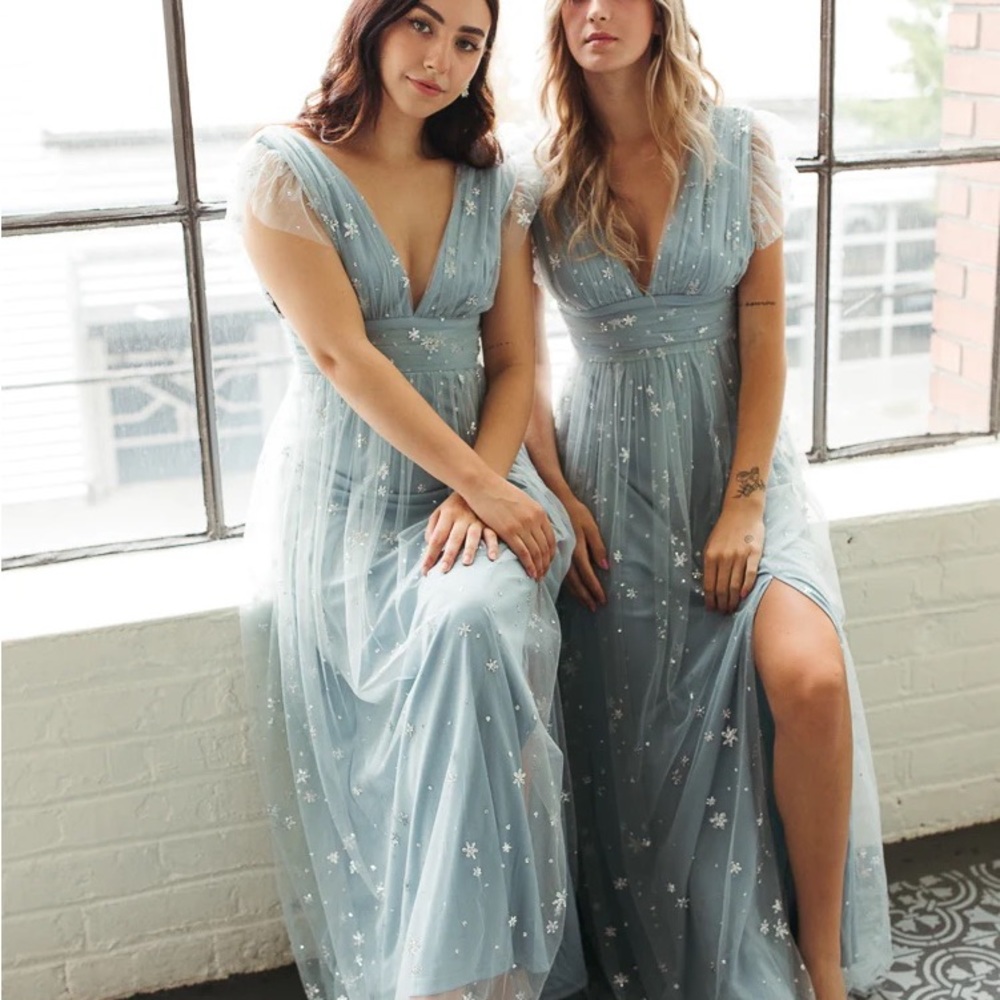 Dusty blue dress